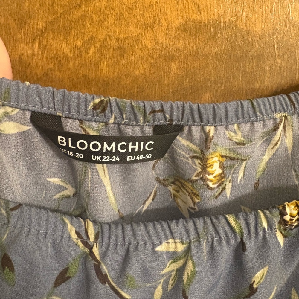 Bloom Chic Floral Blue Midi Dress w/ Pockets! - Picture 6 of 8